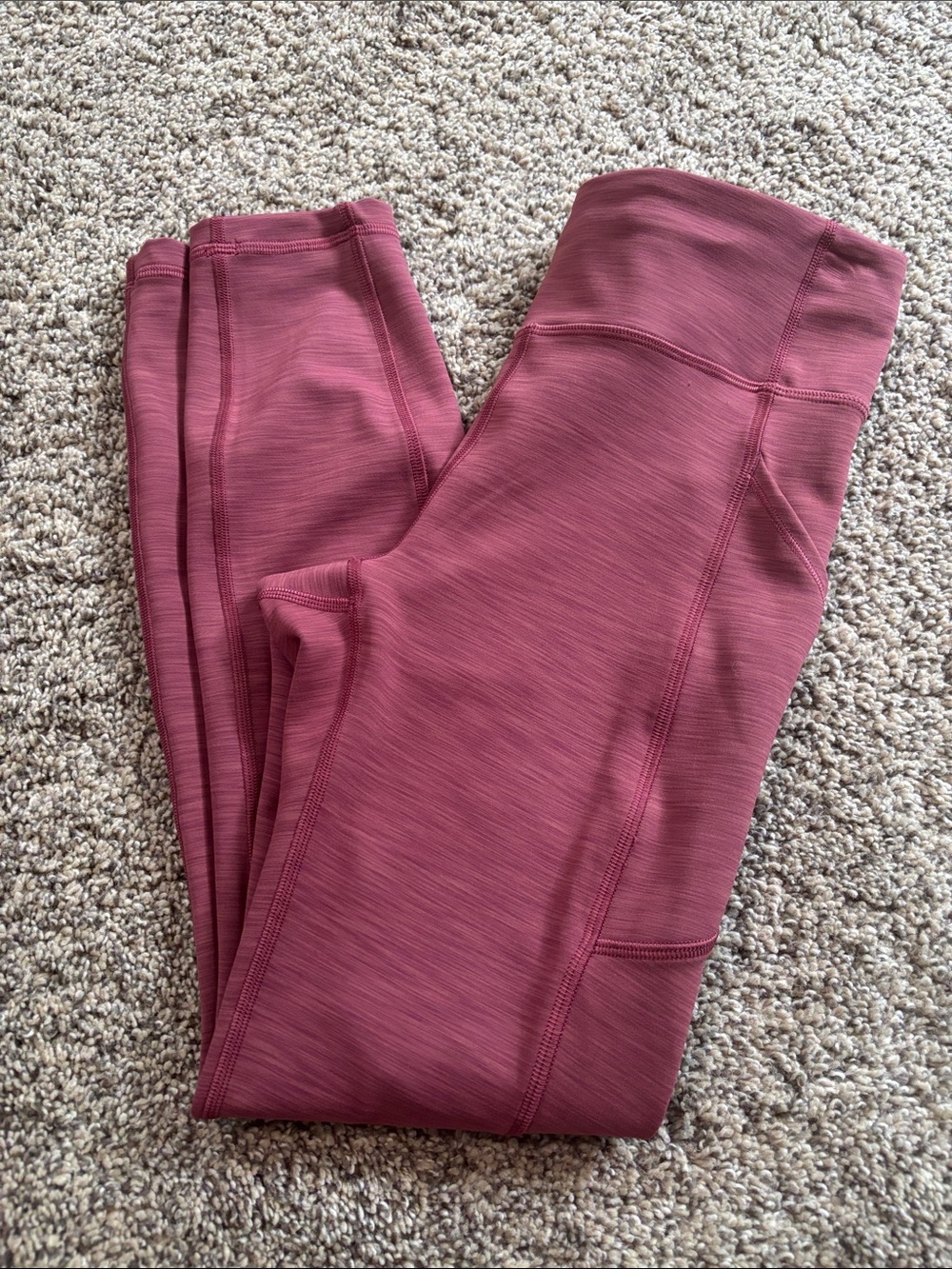 Lululemon Invigorate High-Rise Tight 25" Heathered Mulled Wine size 6
